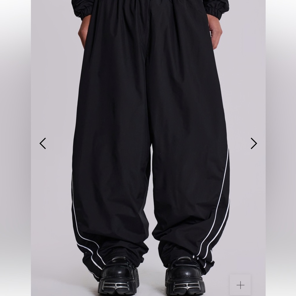 Jaded London black vapor track pants